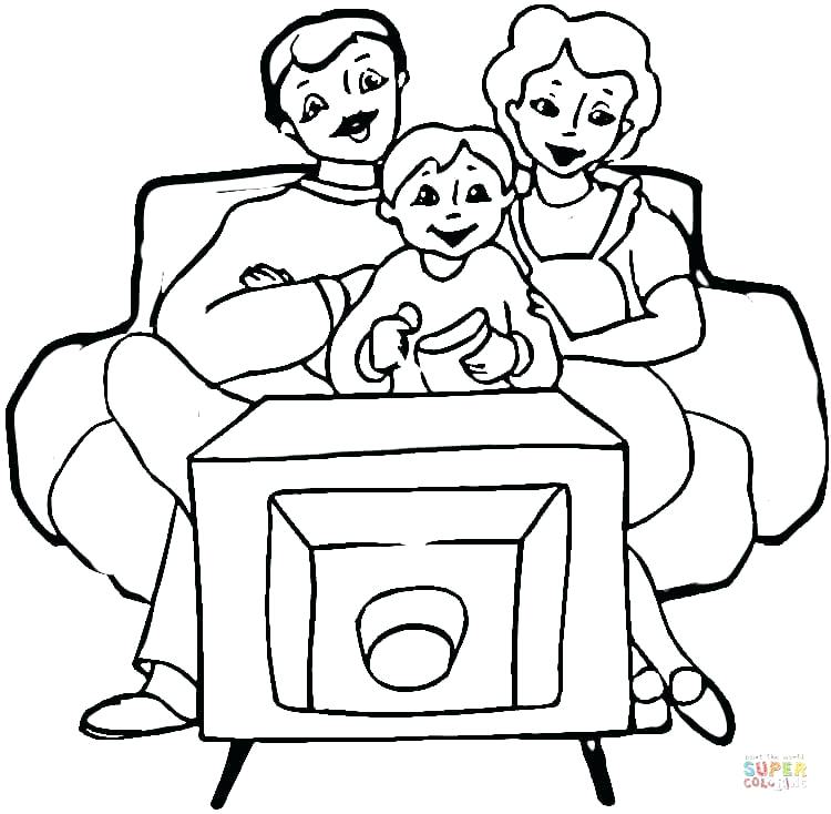 750x734 Sleepover Coloring Pages Click The Family In Front Of Coloring