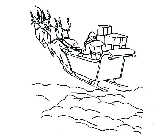 518x459 Sleigh Coloring Page Coloring Sheets Sleigh Coloring Pages One