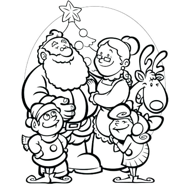 600x600 Coloring Clause A Tradition Drawing And Simple Sleigh Coloring