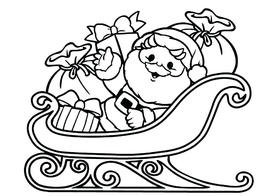 924x660 Santa On A Sleigh Coloring Page