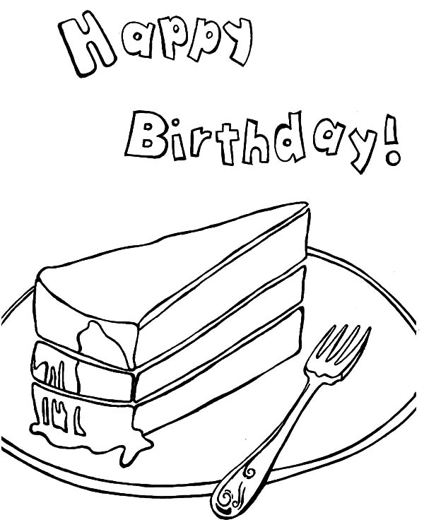 Slice Of Cake Coloring Page
