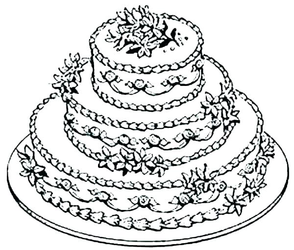 600x512 Cake Coloring Page Simple Birthday Cake Coloring Pages Image