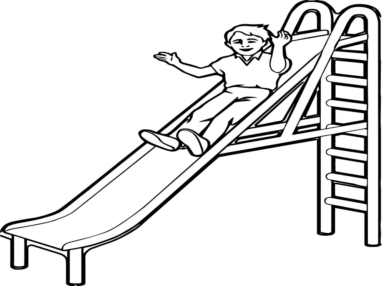 1280x960 Playground Coloring Pages Slide Kid Page Wecoloringpage