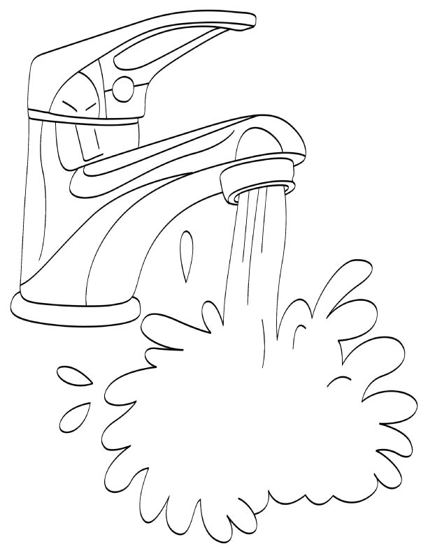 612x792 Water Coloring Pages Running Water From Tap Coloring Page Download
