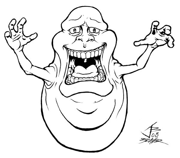 600x525 Ghostbusters Coloring Pages To Print Scary Slimer Coloring Page