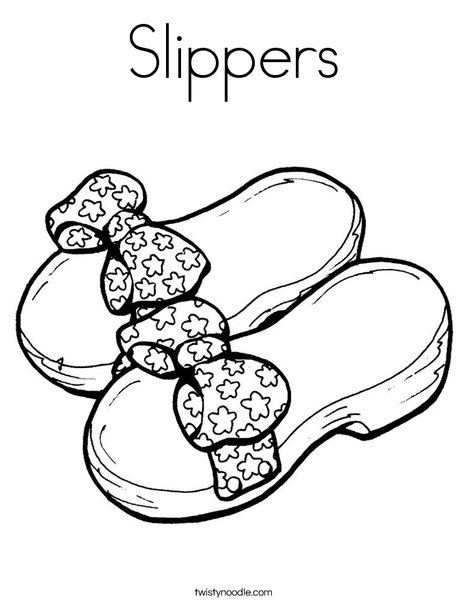 468x605 Slippers Coloring Page
