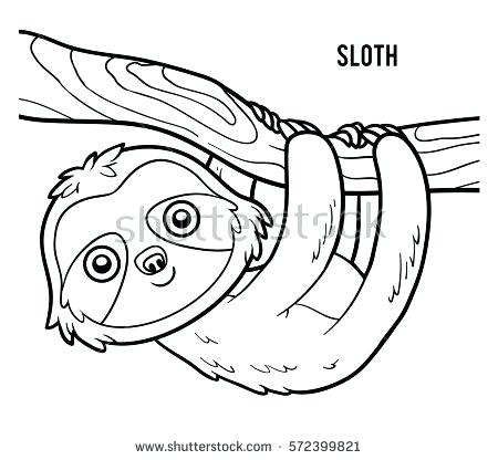 450x416 Sloth Coloring Page Coloring Book For Children Sloth Two Toed