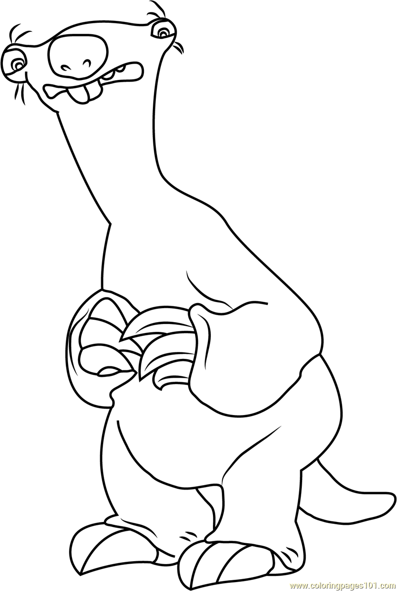 800x1189 Sloth Coloring Page