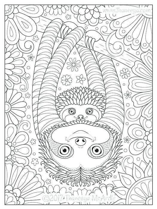 525x700 Sloth Coloring Pages Cute Sloths Coloring Page By Cute Sloth