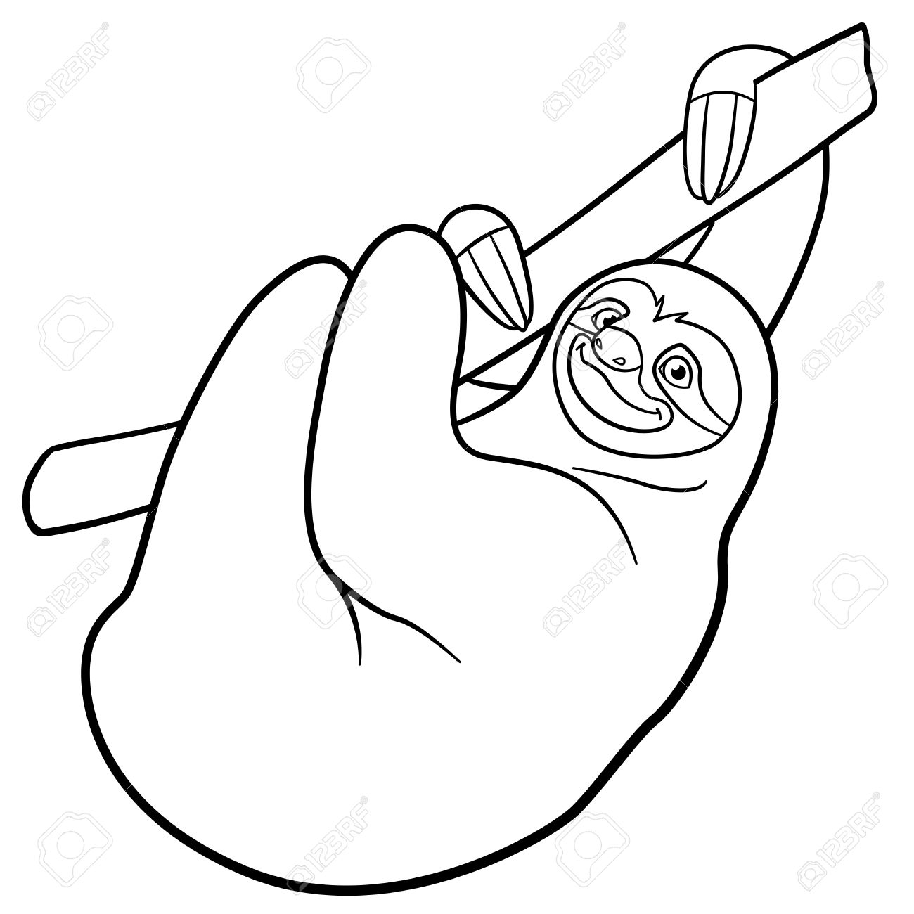 1300x1300 Cool Sloth Coloring Page 82 1230 Sloth Coloring Page Online