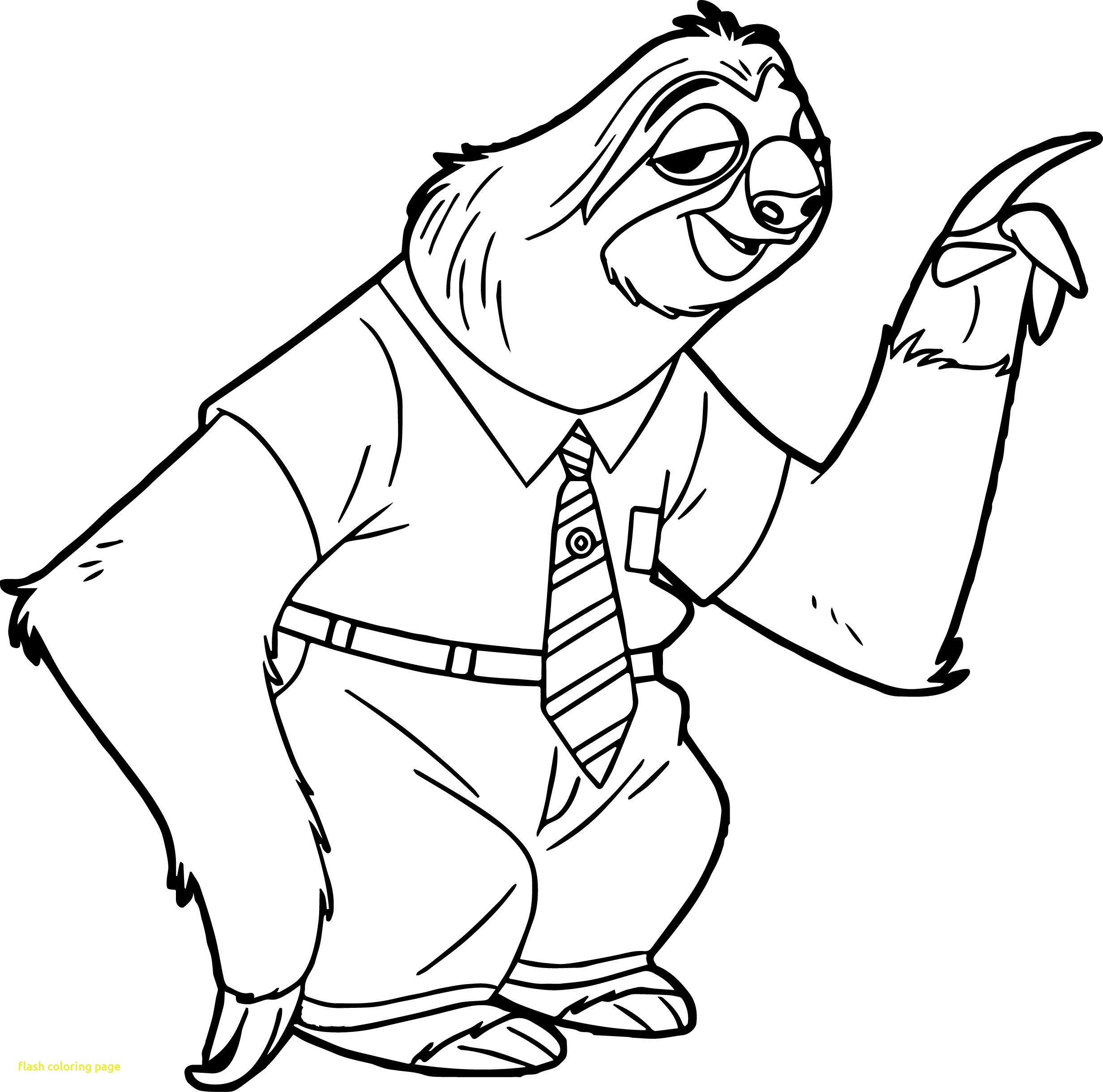 2464x2440 Flash Coloring Page With Flash The Sloth Coloring Page Wkweddingco
