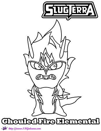 350x452 Ghoul Fire Elemental Coloring Page From Slugterra Return