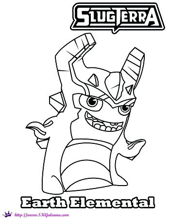 350x452 Earth Elemental Slug Coloring Page From Slugterra The Coloriage