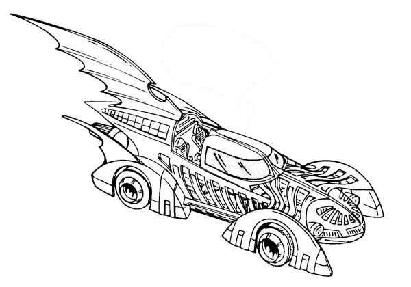 600x420 Small Batman Car Coloring Pages