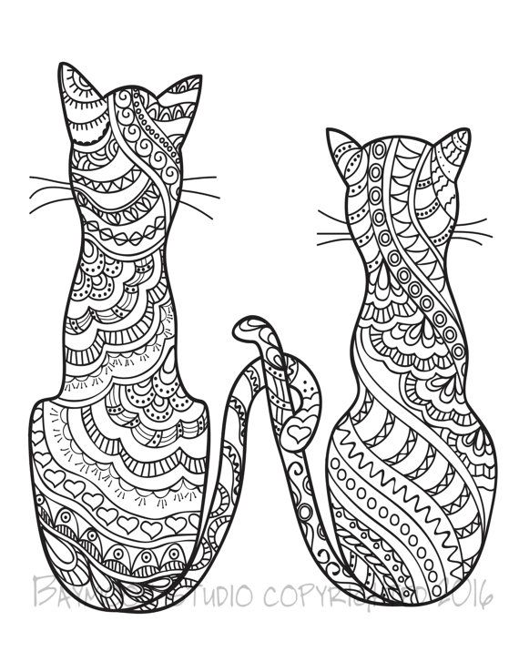 570x738 Cat Coloring Pages For Adults 14