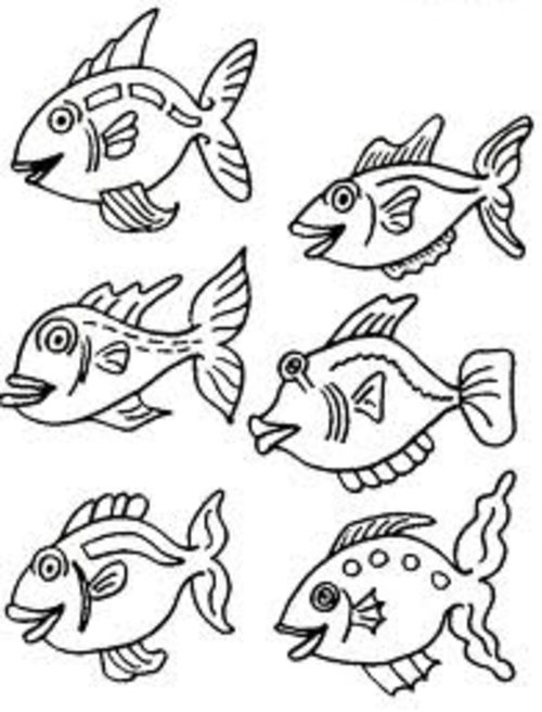 500x656 Small Fish Coloring Pages Small Fish Coloring Pages For Kids