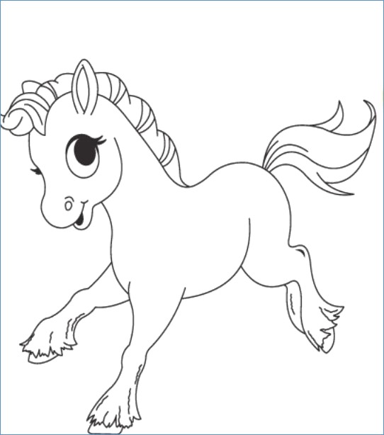 542x614 Little Horse Animal Coloring Page For Preschool