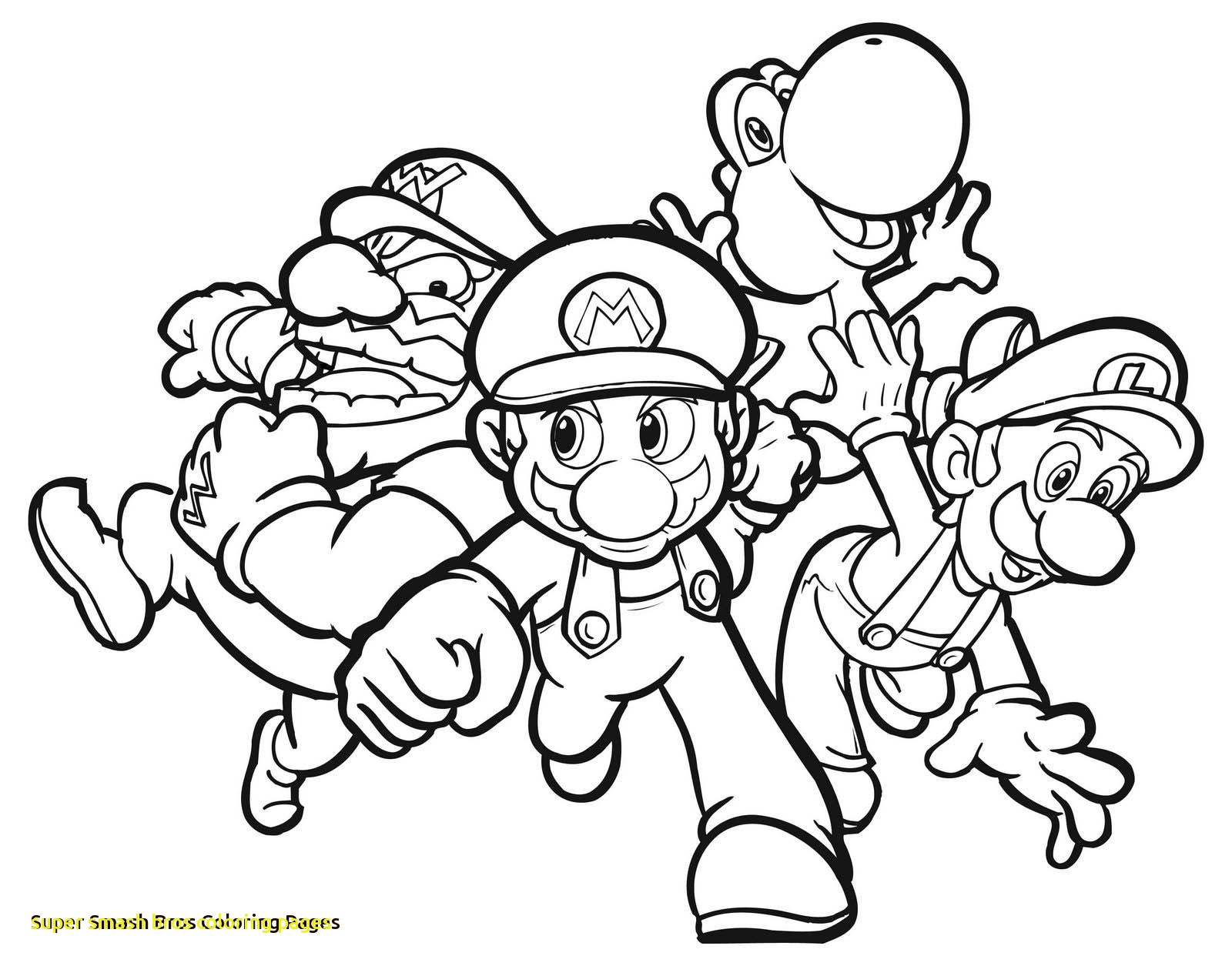 1600x1255 Super Smash Bros Coloring Pages With Outstanding Super Mario