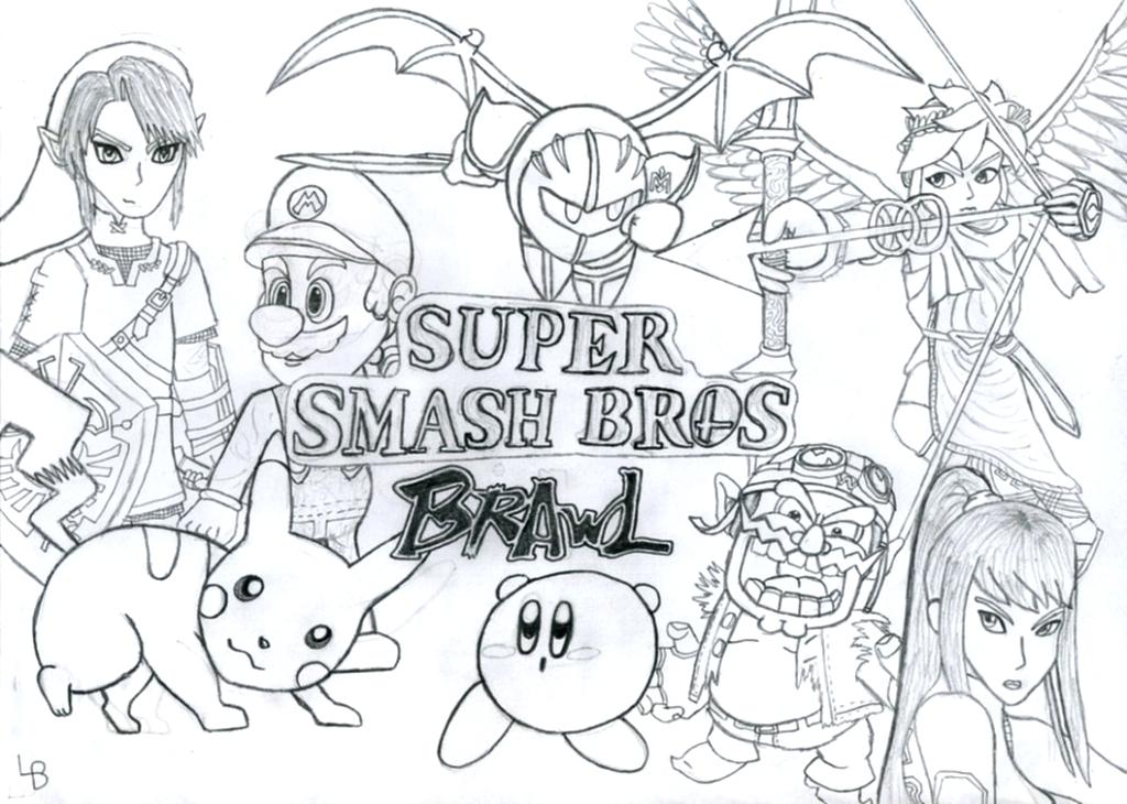 1024x730 Super Smash Flash 2 Coloring Pages Plus Super Smash Bros Brawl