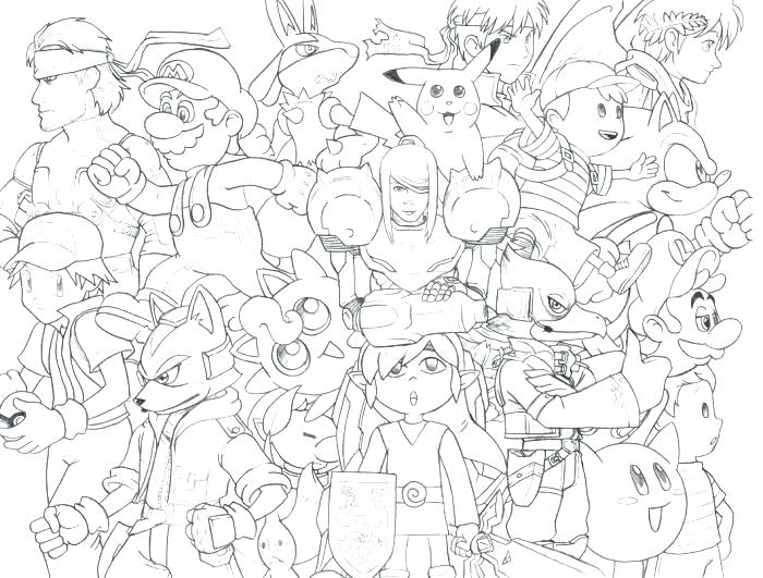 700x531 Super Smash Bros Brawl Coloring Pages Super Smash Bros Brawl