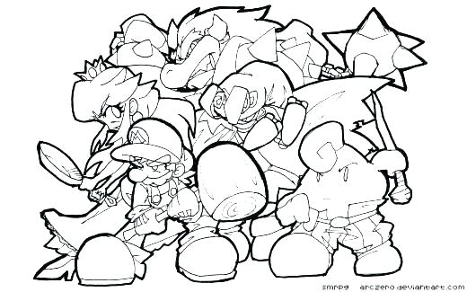 520x325 Super Smash Bros Coloring Pages Super Smash Bros Brawl Coloring