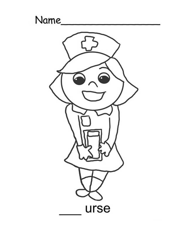 600x776 Nurse Sweet Smile Coloring Page