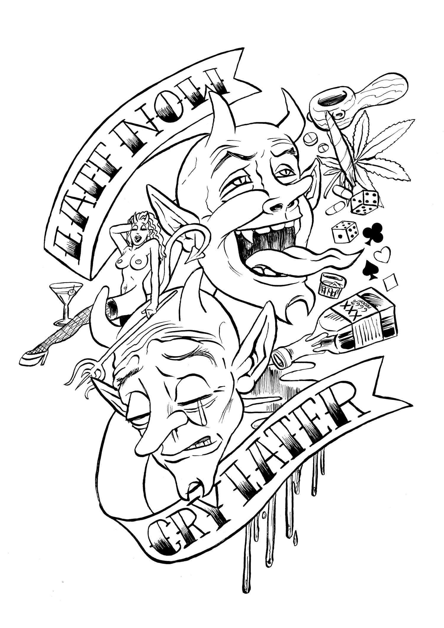 1500x2121 Fanciful Smile Now Cry Later Coloring Pages