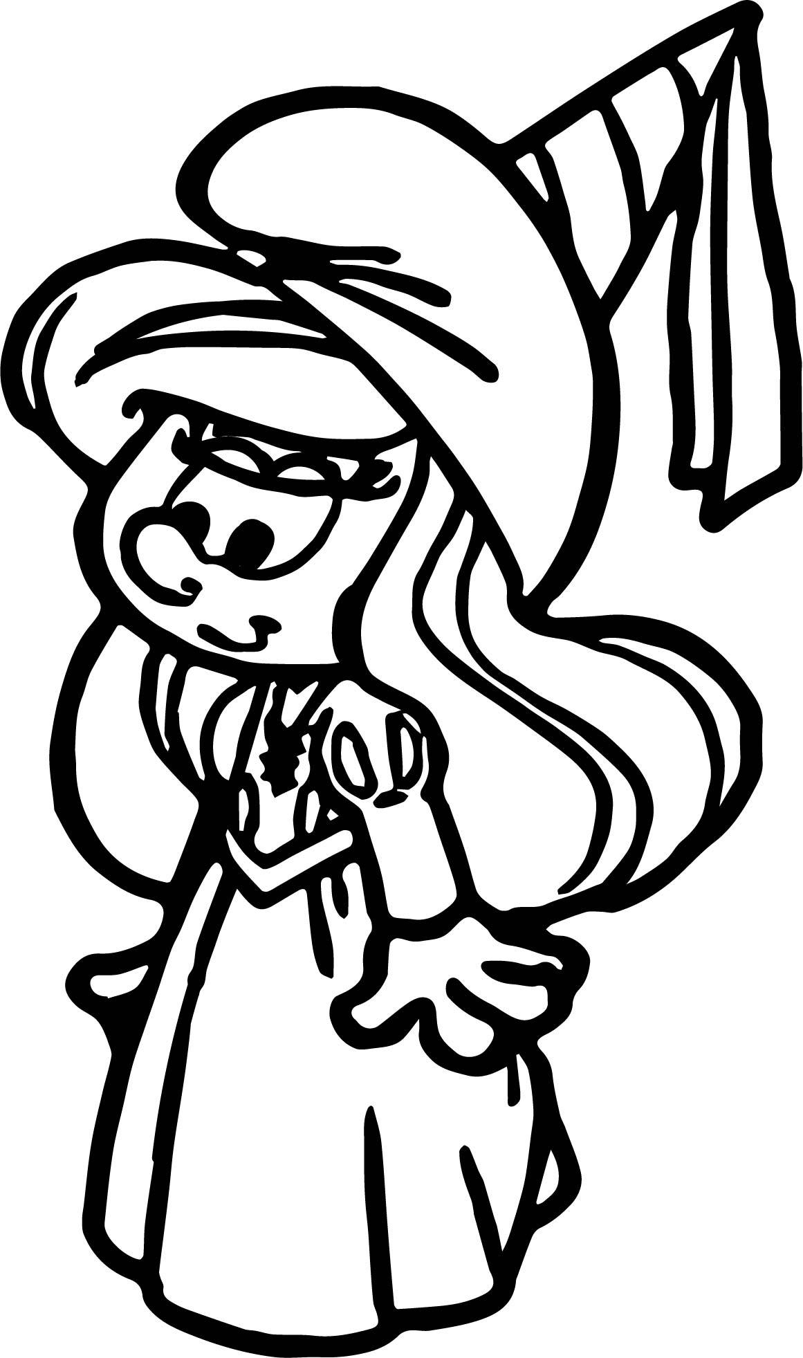 1161x1963 Funky Smurfette Coloring Page Illustration