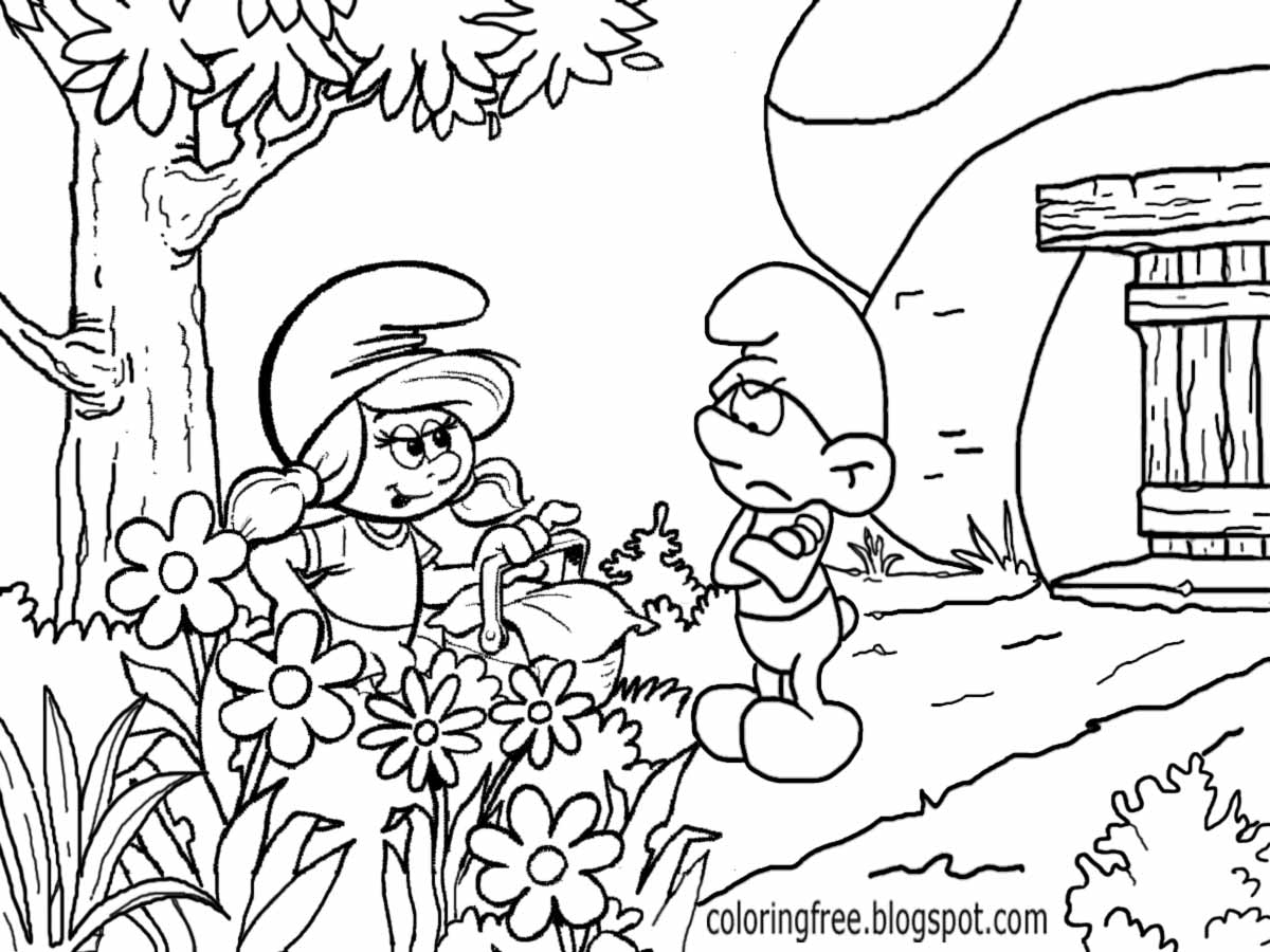 1200x900 Smurfs Coloring Pages Free For Kids Best