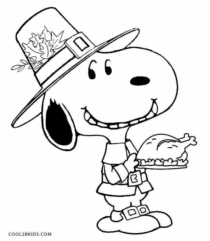 720x826 Snoopy Thanksgiving Coloring Pages