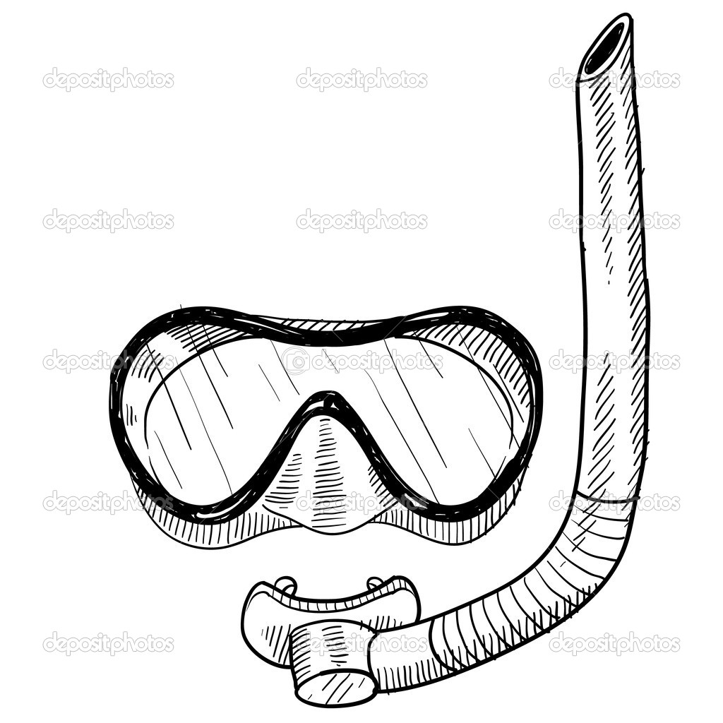 1024x1024 7 Images Of Snorkel And Scuba Mask Coloring Page