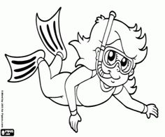 236x196 Scuba Diver Coloring Page Clip Art Image Of A Boy Scuba Diving