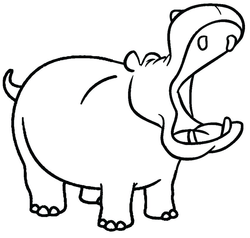 850x809 Cute Hippo Coloring Pages