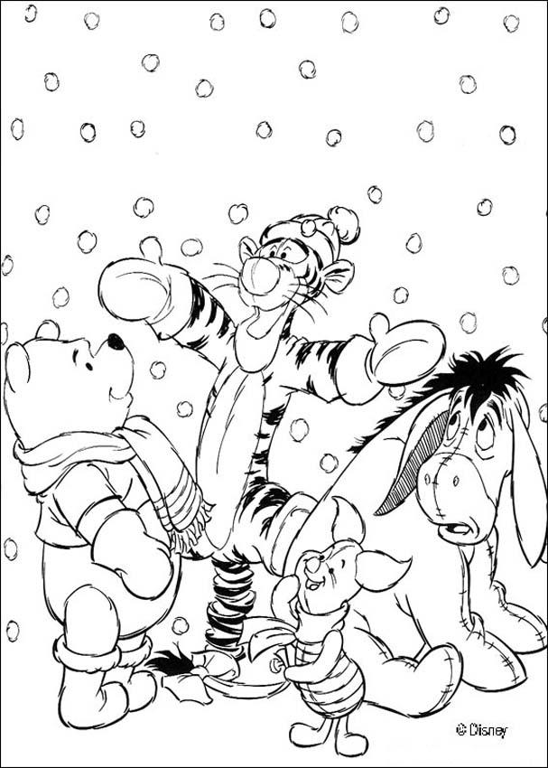 607x850 It's A Winnie The Pooh Snow Day Coloring Pages