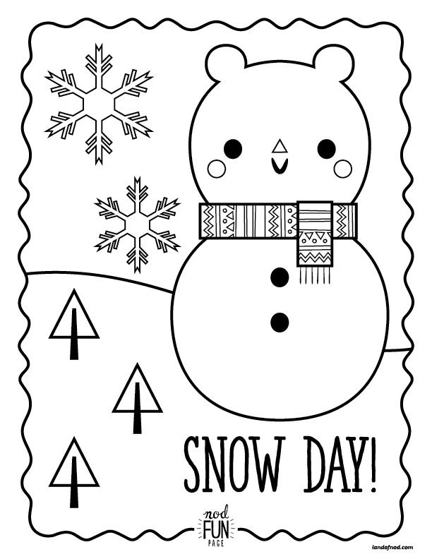 612x792 Nod Printable Coloring Pages Snow Day Snow, Crafty Kids