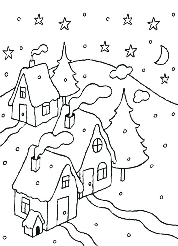 580x800 Snowy Day Coloring Page Snowy Day Coloring Page White Coloring