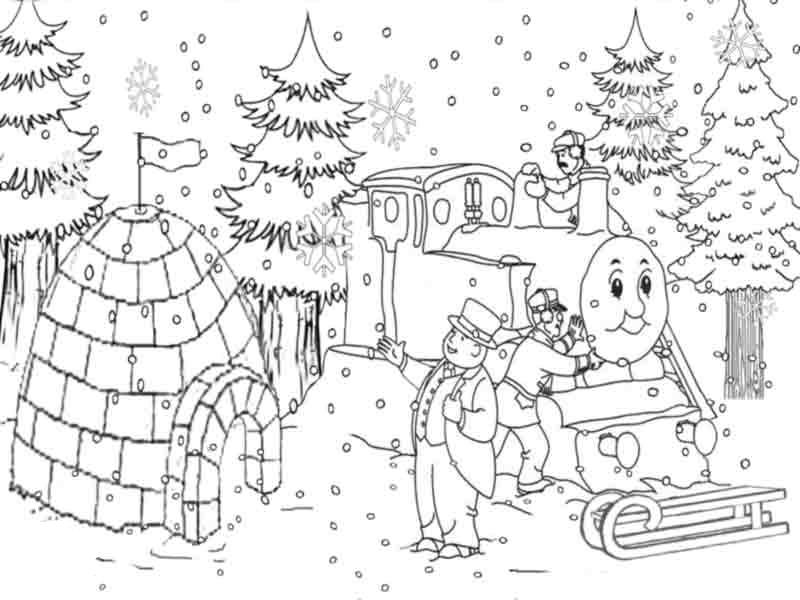 800x600 Thomas The Train Coloring Pages Christmas Snow Christmas
