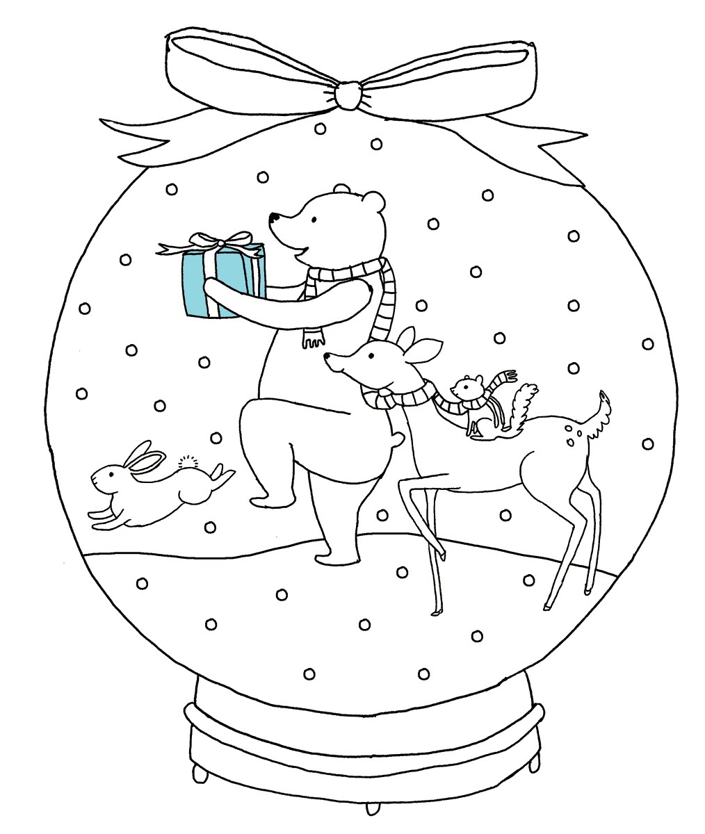 1014x1200 Snow Globe Coloring Page