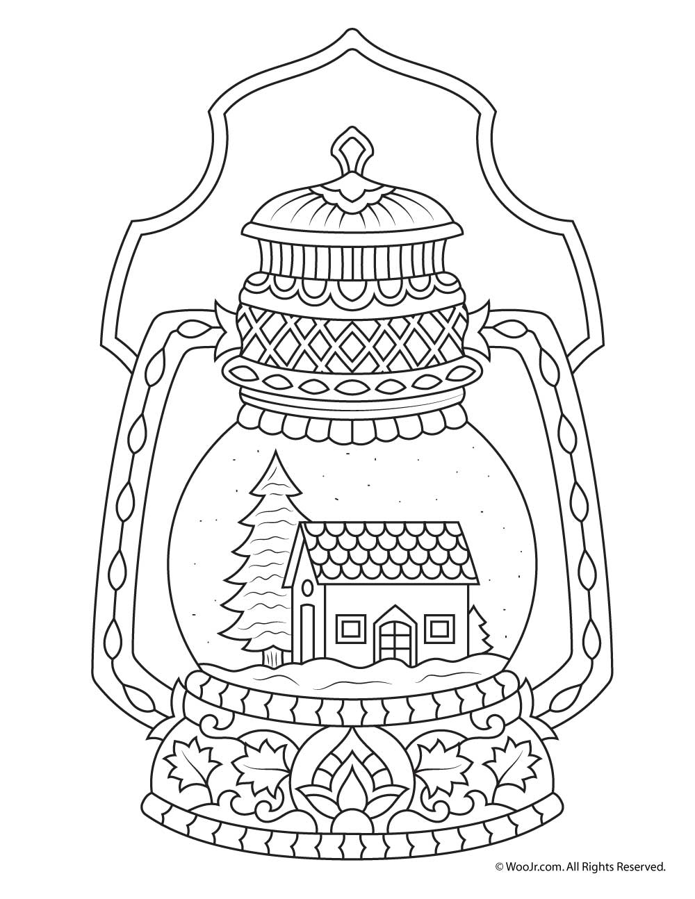 1000x1294 Winter Snow Globe Adult Coloring Page
