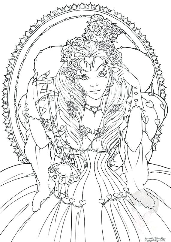 570x806 Queen Coloring Page The Red Queen Digital Coloring Page Snow Queen