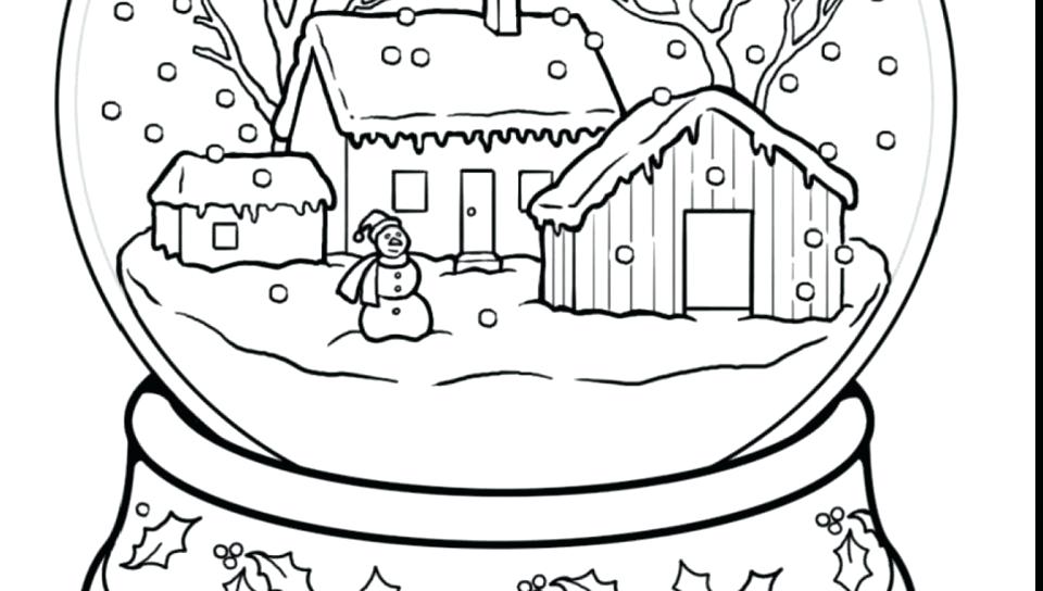 Snow Scene Coloring Page