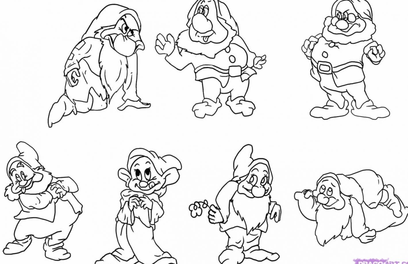 1420x919 Dwarf Coloring Pages Snow White And The Seven Dwarfs
