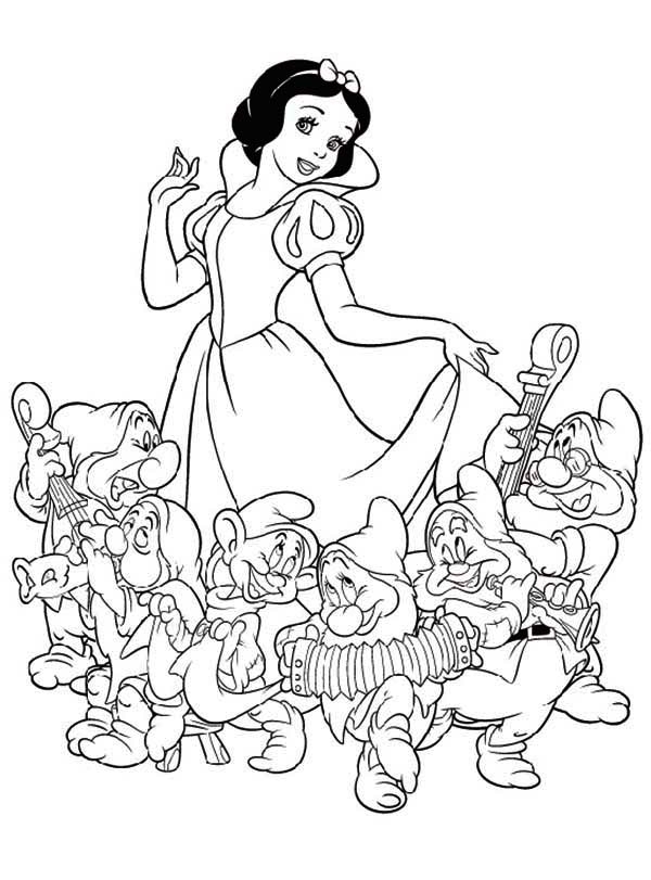 600x811 Snow White The Seven Dwarfs Coloring Pages Snow White