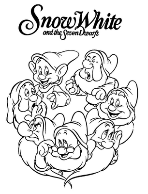 306x400 Snow White And 7 Dwarfs Free Printable Coloring Sheet Cartoon