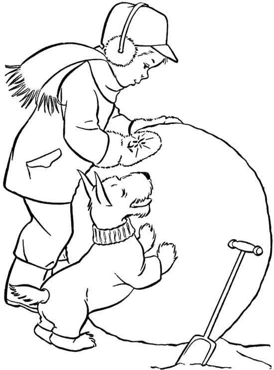 550x744 Scottie Big Snowball Coloring Page Zima Snowball