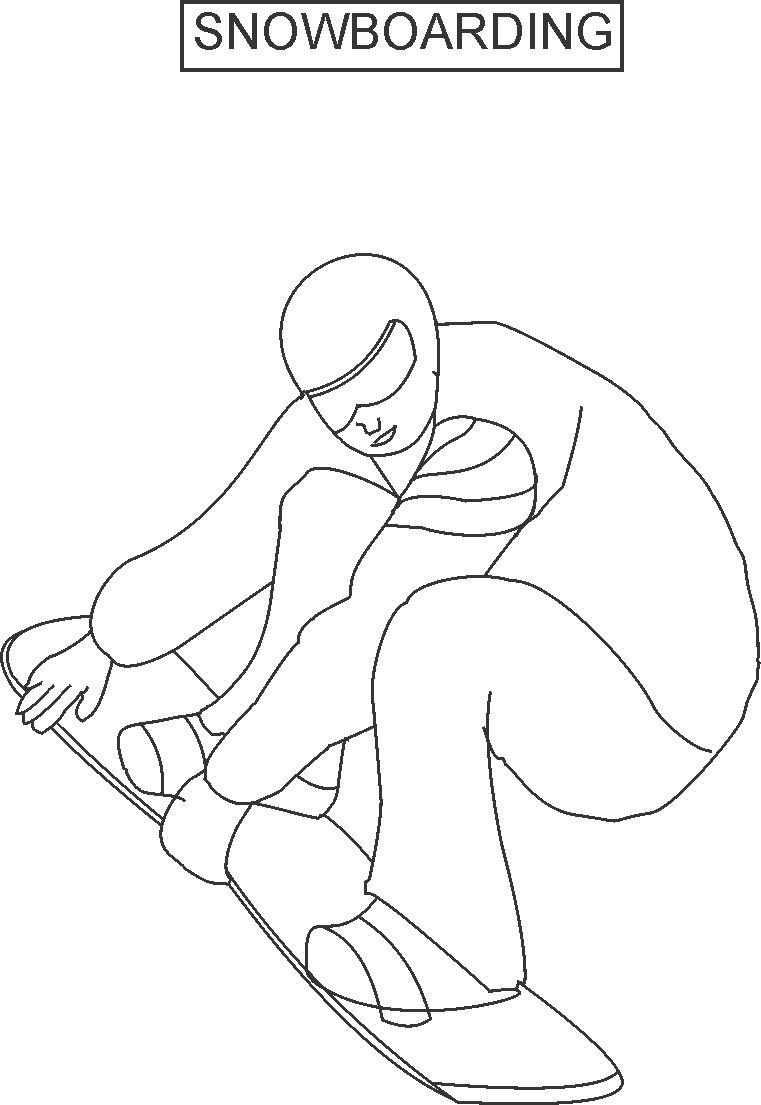761x1105 Snowboarding Coloring Printable Page For Kids