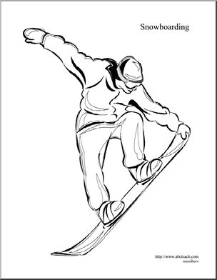 304x392 Coloring Page Snowboarding