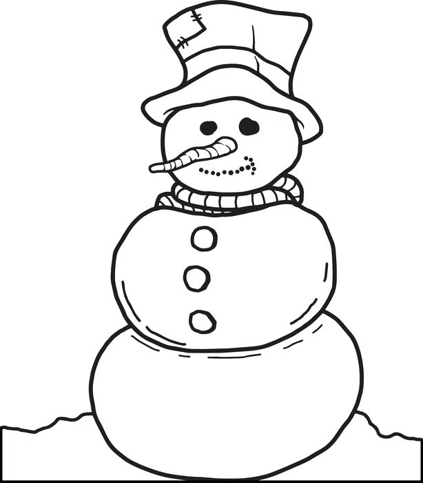614x700 Snowman Coloring Template Also Free Coloring Pages Of Snowman 618