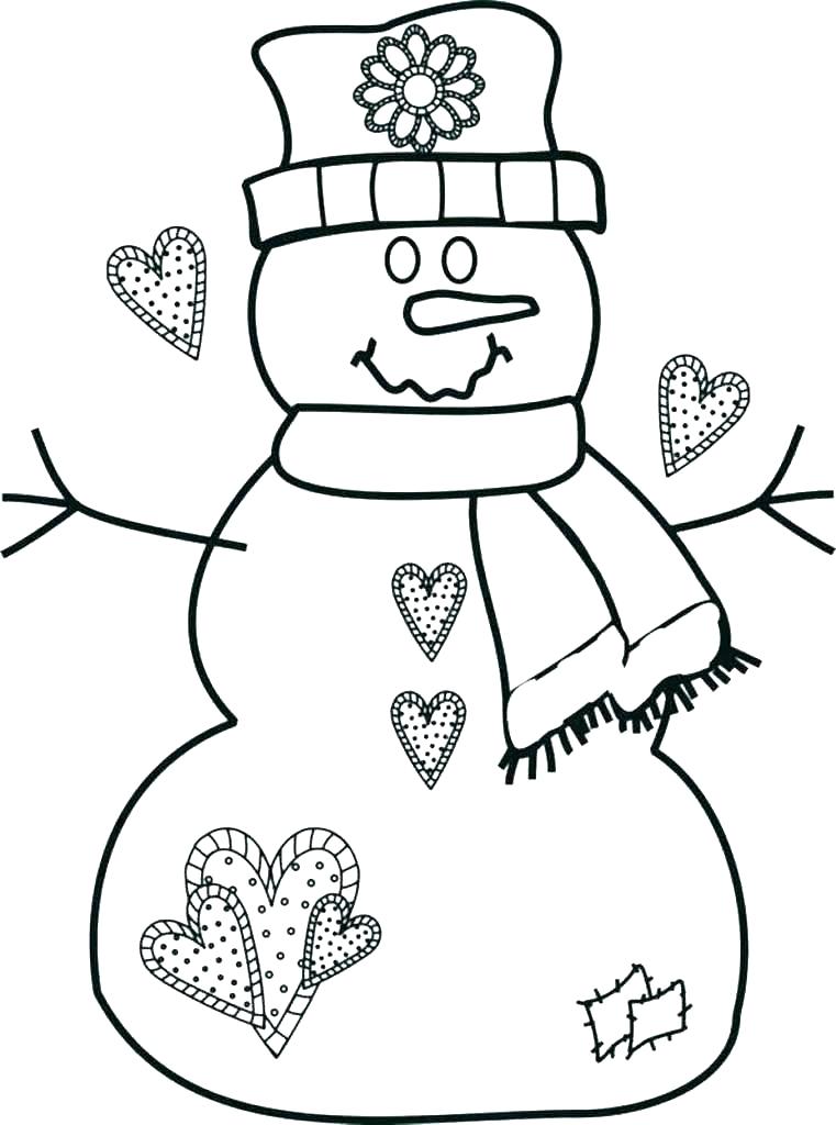 761x1024 Snowman Coloring Sheet Printable