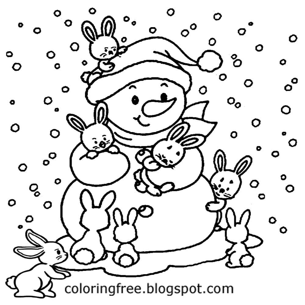 1000x1000 Awesome Snowman Family Coloring Pages Free Download Extraordinary
